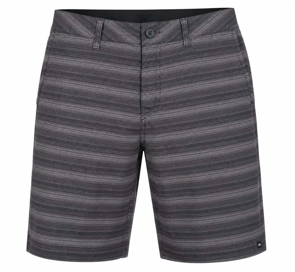 Quiksilver Men’s 32 Gray Black Striped Hybrid Walk Shorts 9” Inseam Casual